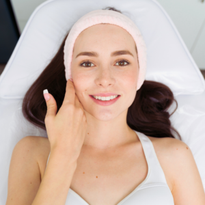 woman on table for skincare treatment